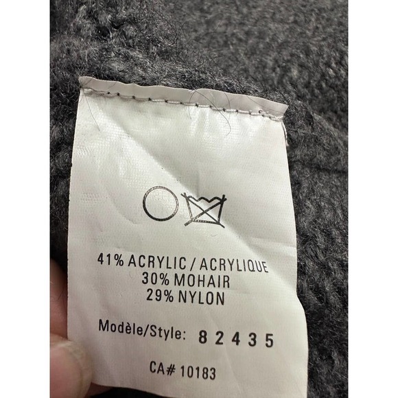 Cartise grey Mohair Blend cowl neck Long Cardigan sweater SZ L - Picture 6 of 6